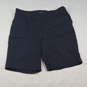 Hilary Radley Womens Dark Navy Shorts with White Dashed Pattern